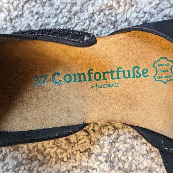 Black Alya Leather Flat Handcrafted Comfortfüße - Picture 6 of 6